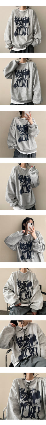 Sherin Painting Lettering Boxy Sweatshirt