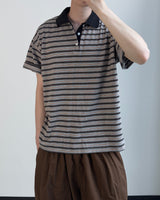 パヴェルストライプカラーショートスリーブTシャツ