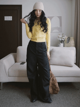 Daily wide shirring slacks