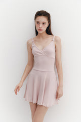 Wave Flare Dress Pink