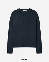 Day Henley Neck Crop Long Sleeve T