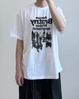 ウィーバー プリント オーバーサイズ ハーフスリーブ Tシャツ