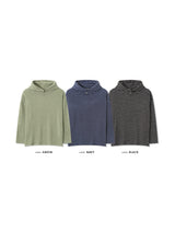 スナップストライプニットパーカー 3color