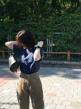 クロスレザースリングバッグ