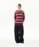 HAIRY STRIPE KNIT SWEATER