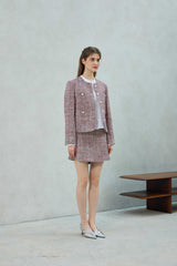 CHERISH TWEED SKIRT PANTS / RED