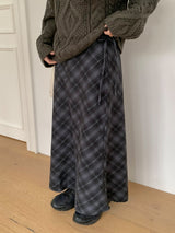 Tigent Peach Fuzz Check Long Skirt