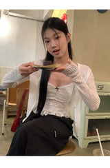 レースパッドシースルーフリルキャミソール