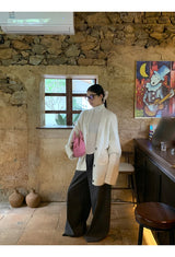 Check Detail Wide Slacks Pants