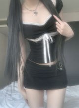 Toani Black Heart Chain Necklace