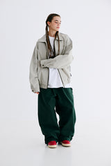 CL COLLAR NECK JACKET - CREAM/KHAKI BEIGE