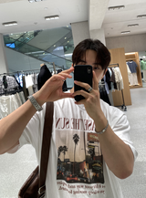 レオデジタル The Sun プリントオーバーフィット半袖Tシャツ