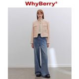 Why Berry 24SS "Lazy Holiday" ハイウエストワイドレッグジーンズレトロノスタルジックルーズパンツ