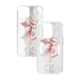 【MADE】romantic pink lace ribbon standard gelhard phonecase