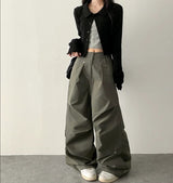 Lec Pintuck Metal Stud Parasuit Pants