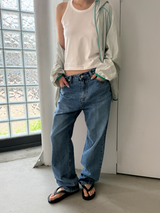 regular fit denim pants