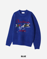 クリスマス エンブロイダリー ニット