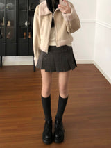 Checkered Micro Pleats Mini Skirt (2 colors)