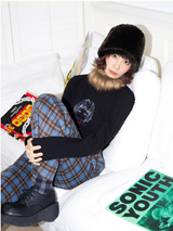 インクプリンティドラウンドネックコットンポリエステル長袖Tシャツ