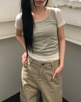 Lud Layered Short-Sleeve Top Set
