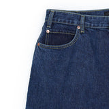 Washed denim shorts/dark-blue