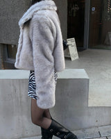 Mink crop fur jacket