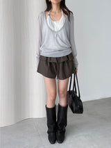june deep v-neck knit (3color)