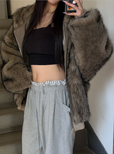 [Unisex] Fur 2way hood zip up(4color)