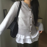 Ason wave line knit cardigan