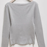 Miu Lip Neck V-Neck Long Sleeve Knitwear