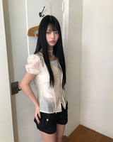 Hears Back Ribbon Puff Blouse