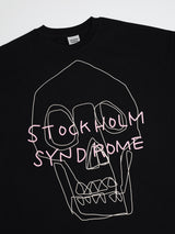LINE SKULL TEE - BLACK