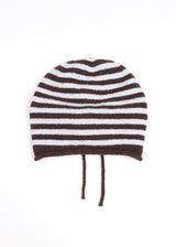 STRIPE SHIRRING LOOSE BEANIE