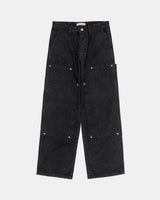 Double knee carpenter black denim pants