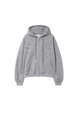 eyelet hood zip up (grey)