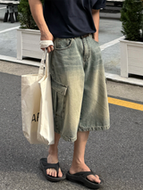 フェアリーハーフカーゴデニムパンツ