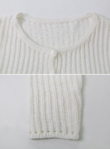 Flower Two Button Knit Bolero Cardigan (3color)
