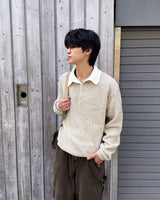 Popping collar knit (Gray)