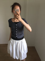 Striped V-neck Short Sleeve (2color)