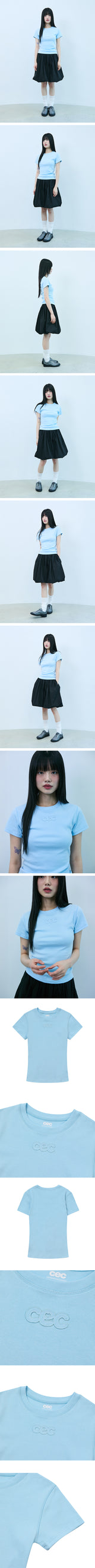 CEC アップリケロゴ ウーマン Tシャツ(スカイブルー)