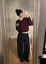 モーメントノンフェイドスタンダードワイドデニムパンツ