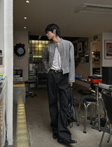 Media Rib Flare Denim Pants