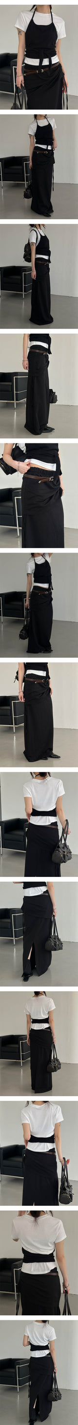 Halter wrap sleeveless top(2color)