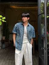 Edun linen wide banding pants