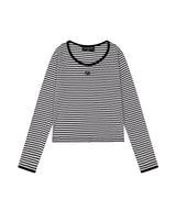 ロゴステッチストライプTシャツ