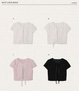 [SHOPPERMADE] スノーシフォンリボンファーカーディガン (3color)