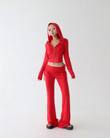 Red striped strap bikini