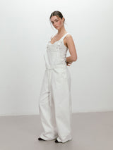 FLOWER LACE OVERALL / BLACK