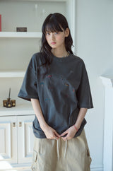 26SS★ Dino Stitch Embroidered Pigment Short Sleeve Tee