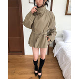 High-neck Short Trench Coat